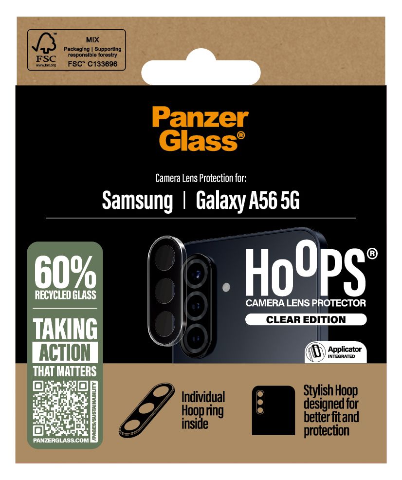 Hoops Camera Lens Protection Klare Bildschirmschutzfolie Gehärtetes Glas, Silikon für  Samsung Samsung - Galaxy A56 5G Kratzresistent, Schockresistent 