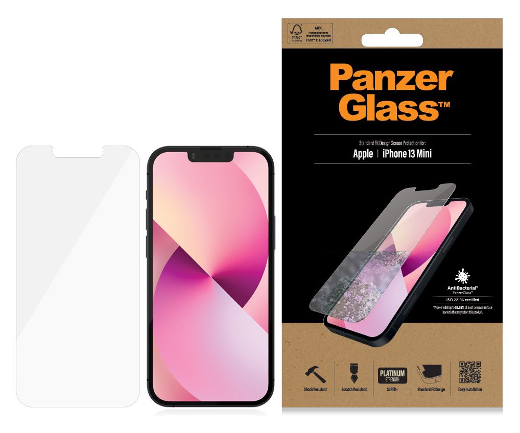 PanzerGlass® Displayschutzglas iPhone 13 Mini | Standard Fit 