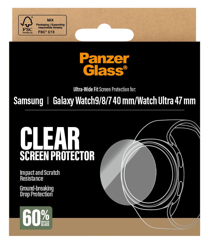 PanzerGlass® Displayschutz Samsung Galaxy Watch9 40mm | Watch8 40mm | Watch Ultra 47mm | Watch7 40mm 