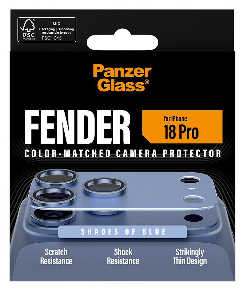 PanzerGlass® Fender Kameraschutz Shades of Blue iPhone 18 Pro 