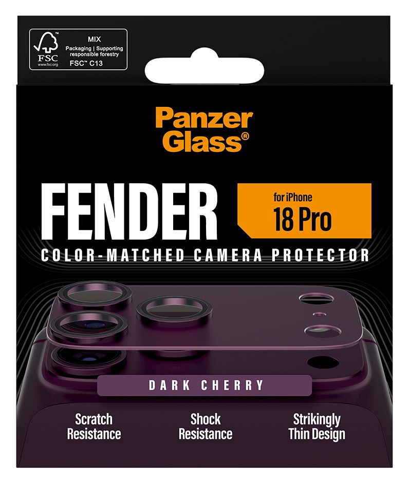 PanzerGlass® Fender Kameraschutz Dark Cherry iPhone 18 Pro 