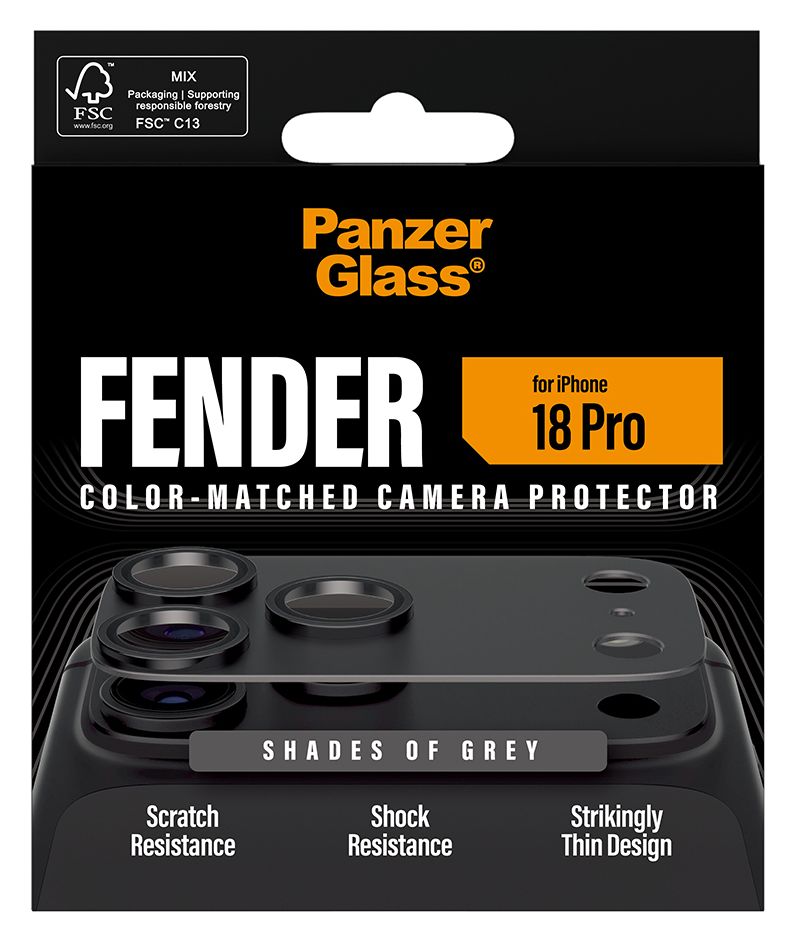 PanzerGlass® Fender Kameraschutz Shades of Grey iPhone 18 Pro 