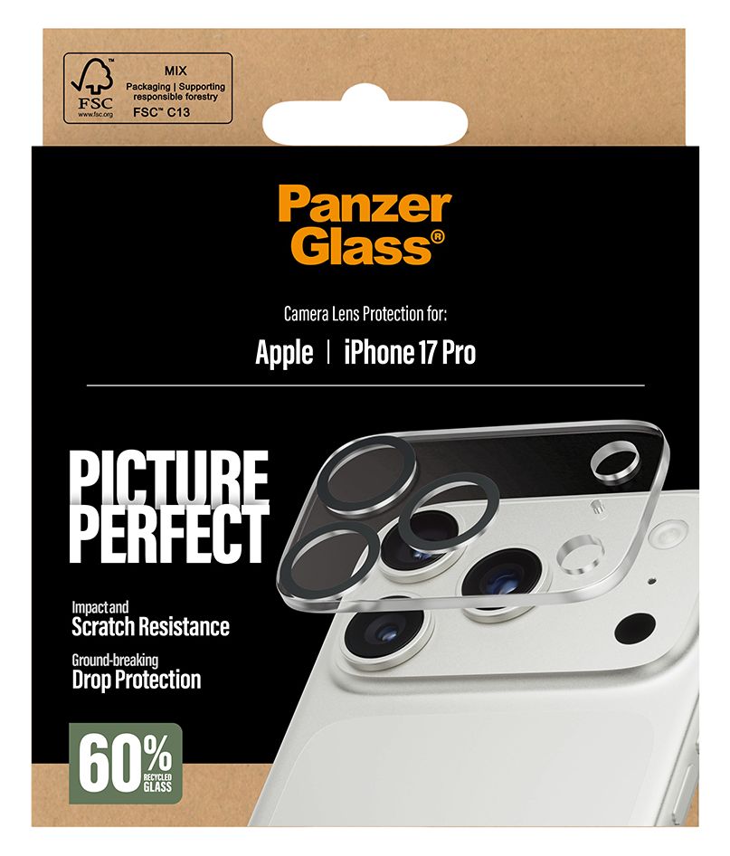 PicturePerfect Klare Bildschirmschutzfolie Gehärtetes Glas, Silikon für Apple iPhone 17 Pro 