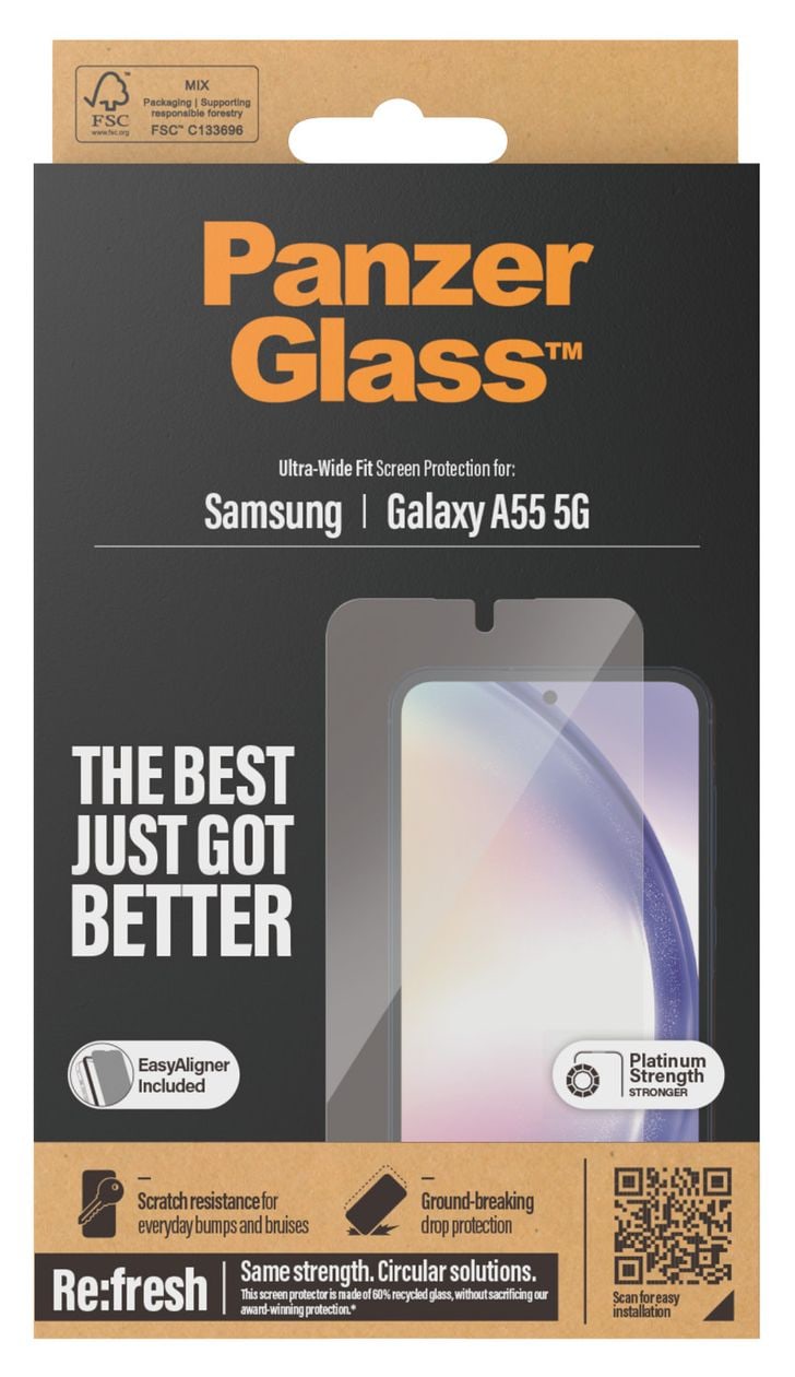 Screen Protector Klare Bildschirmschutzfolie gehärtetes Glas für Samsung Galaxy A55 