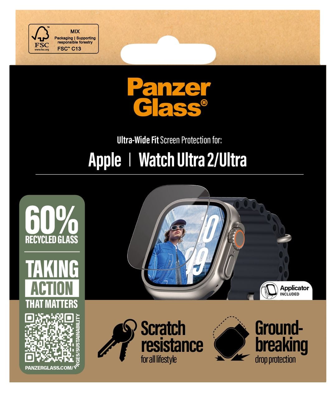 Screen Protector Klare Bildschirmschutzfolie gehärtetes Glas für Apple Watch Ultra 49mm, Watch Ultra 2 49mm, Watch Ultra 3 49mm 