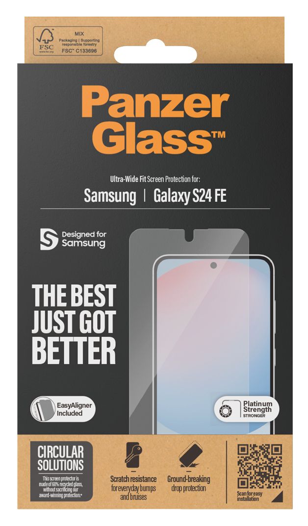 Screen Protector Klare Bildschirmschutzfolie gehärtetes Glas für Samsung Galaxy S24 FE 