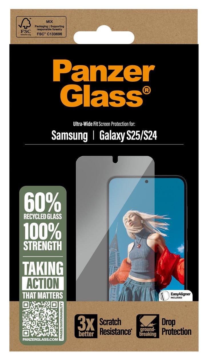 Screen Protector Klare Bildschirmschutzfolie gehärtetes Glas für Samsung Galaxy S25, Galaxy S24 