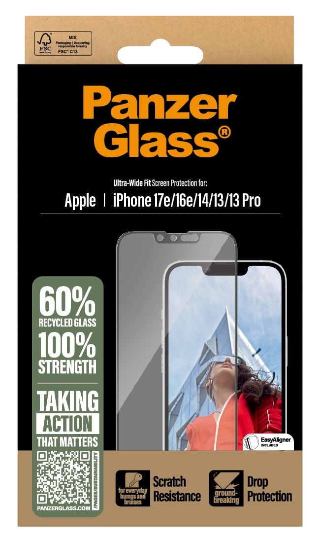 Screen Protector Klare Bildschirmschutzfolie gehärtetes Glas für Apple iPhone 13, iPhone 13 Pro, iPhone 14, iPhone 16e, iPhone 17e 