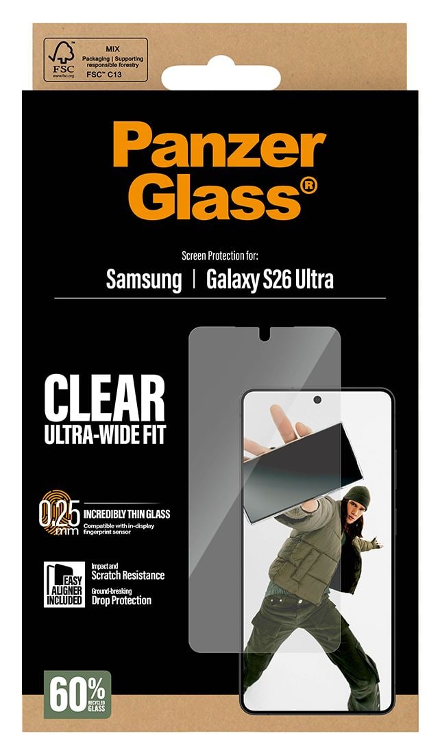 Screen Protector Ultra-Wide Fit mit EasyAligner Klare Bildschirmschutzfolie Kunststoff für Samsung Galaxy S26 Ultra 