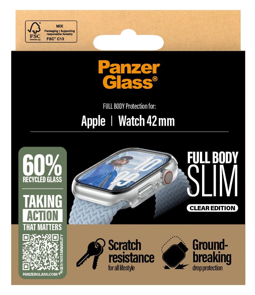 Snappie Full Body Klare Bildschirmschutzfolie gehärtetes Glas für Apple Watch Series 10 42mm, Watch Series 11 42mm 