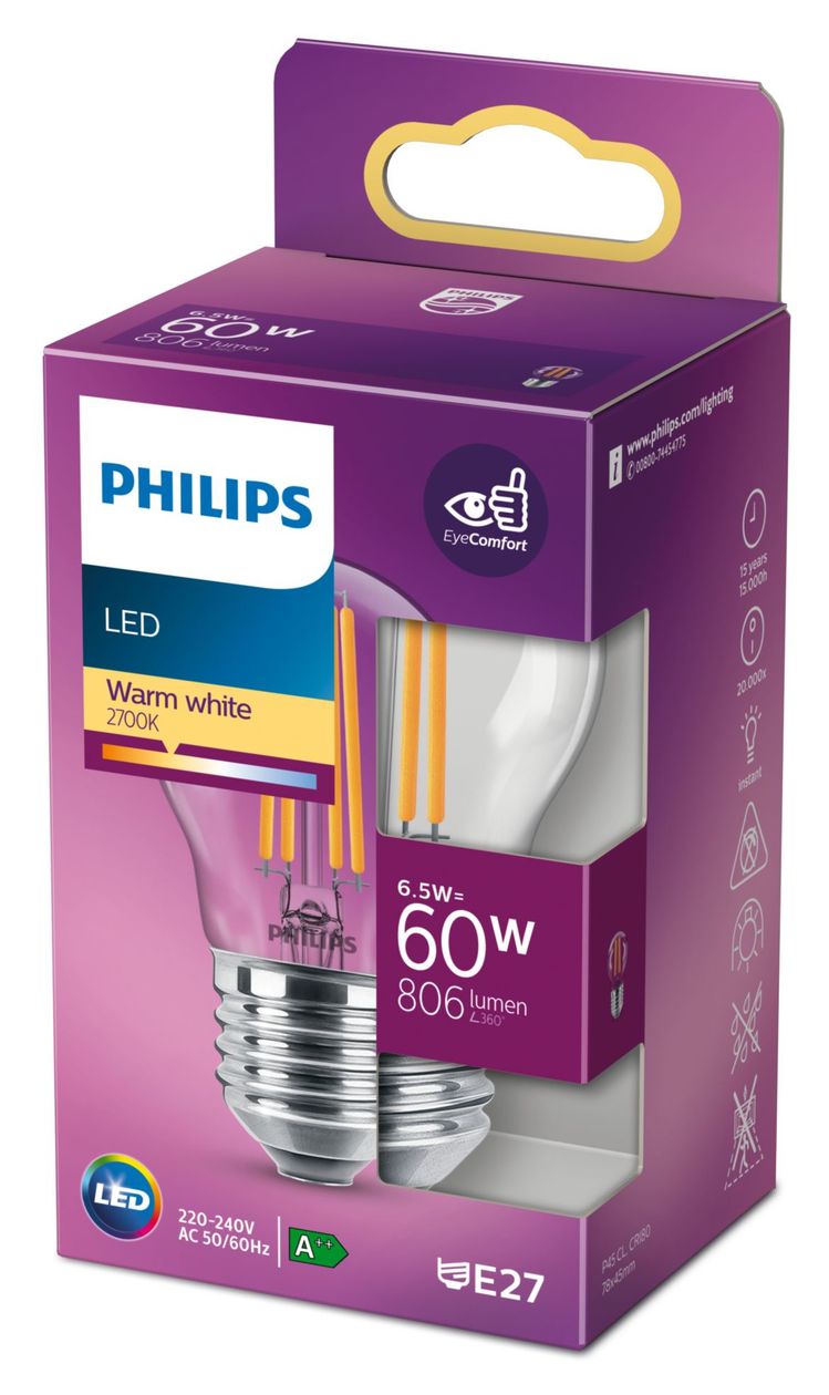 8718699762315 LED Lampe Lüsterkolben E27 EEK: E 806 lm Warmweiß (2700K) entspricht 60 W 