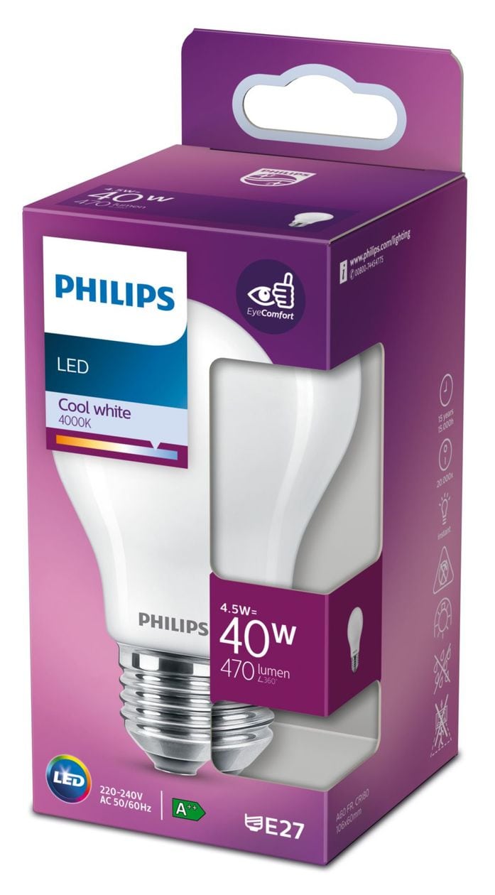 8718699762490 LED Lampe Tropfen E27 EEK: F 470 lm Neutralweiß (4000K) 