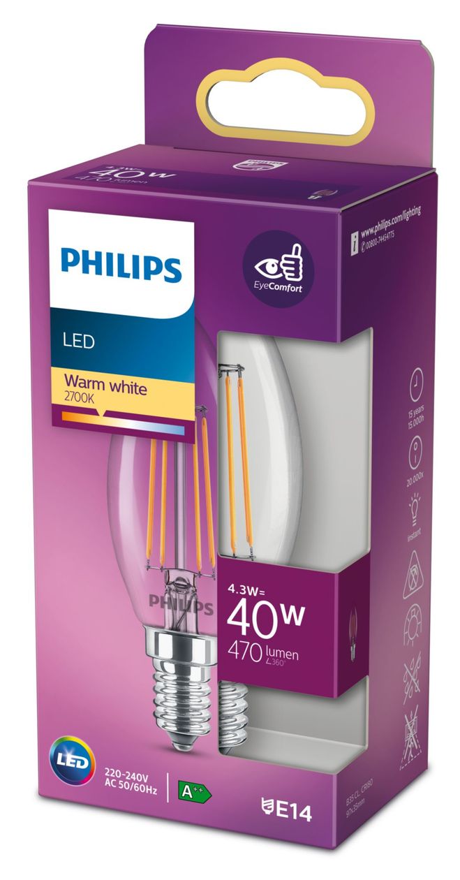 8718699763077 LED Lampe Kerze E14 EEK: F 470 lm Warmweiß (2700K) entspricht 40 W 