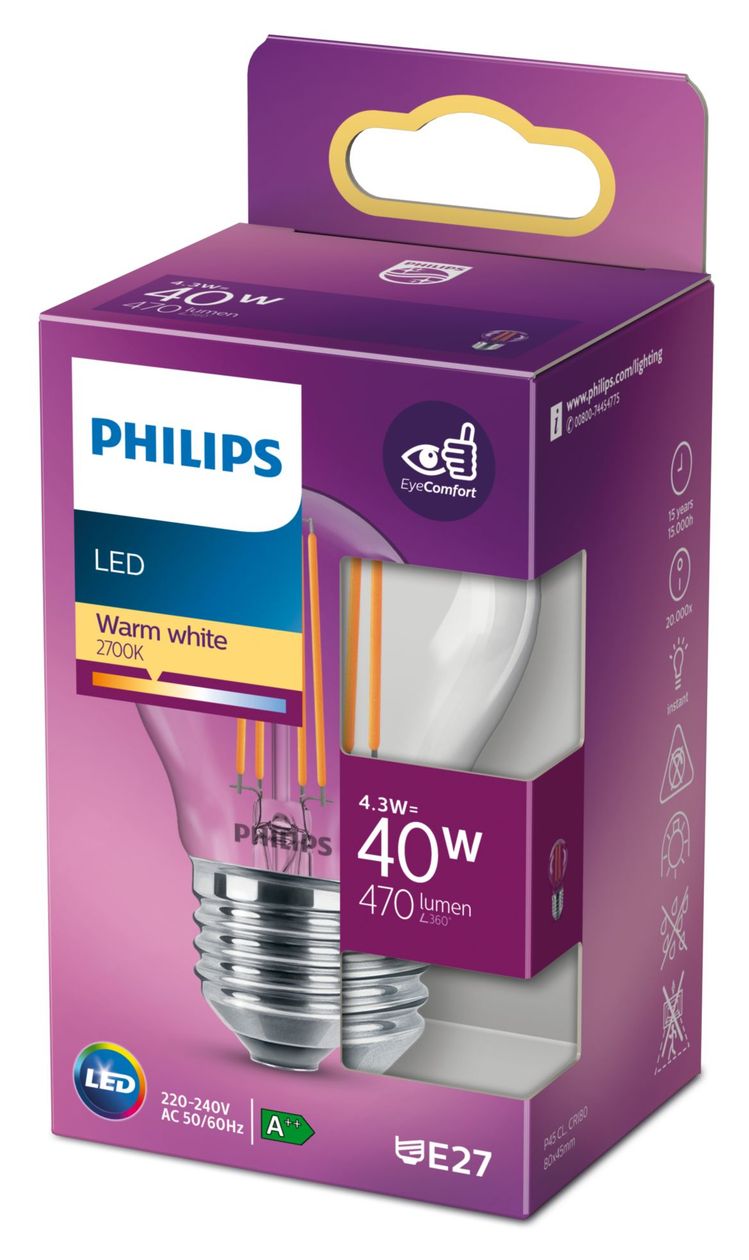 8718699763176 LED Lampe Lüsterkolben E27 EEK: F 470 lm Warmweiß (2700K) entspricht 40 W 
