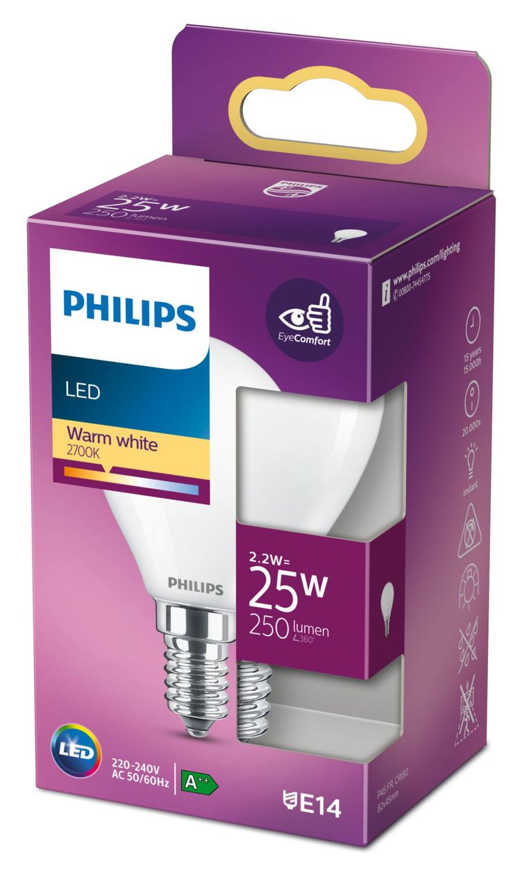 8718699763411 LED Lampe Lüsterkolben E14 EEK: E 250 lm Warmweiß (2700K) entspricht 25 W 