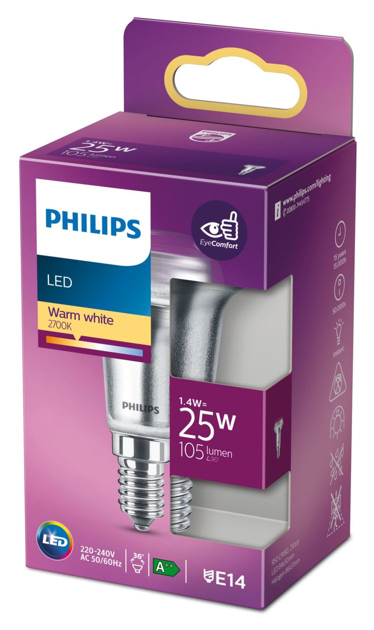 8718699773779 LED Lampe Reflektor E14 EEK: F 105 lm Warmweiß (2700K) entspricht 25 W 
