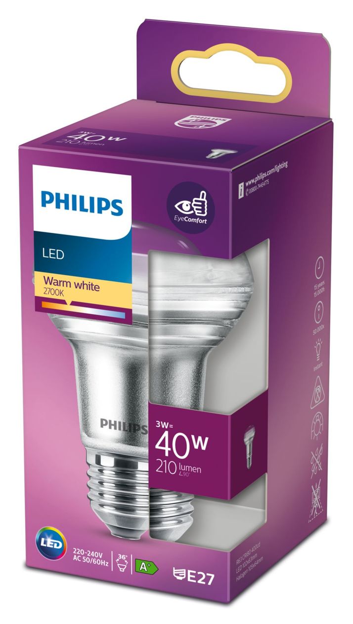 8718699773816 LED Lampe Reflektor E27 EEK: G 210 lm Warmweiß (2700K) entspricht 40 W 
