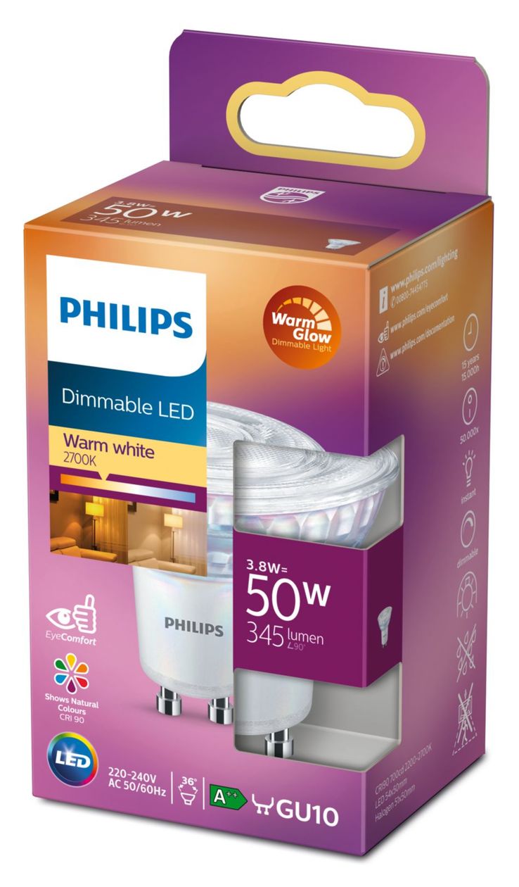 8718699774233 LED Lampe Reflektor GU10 EEK: F 345 lm entspricht 50 W Dimmbar 