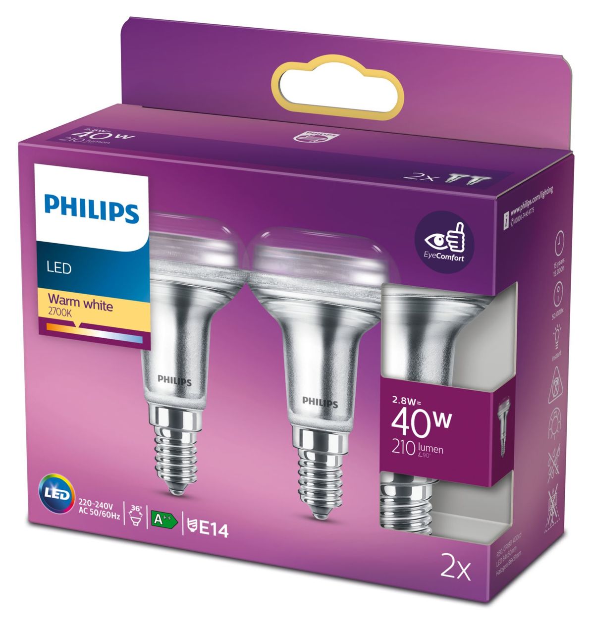 8718699774257 LED Lampe Reflektor E14 EEK: F 210 lm Warmweiß (2700K) entspricht 40 W 