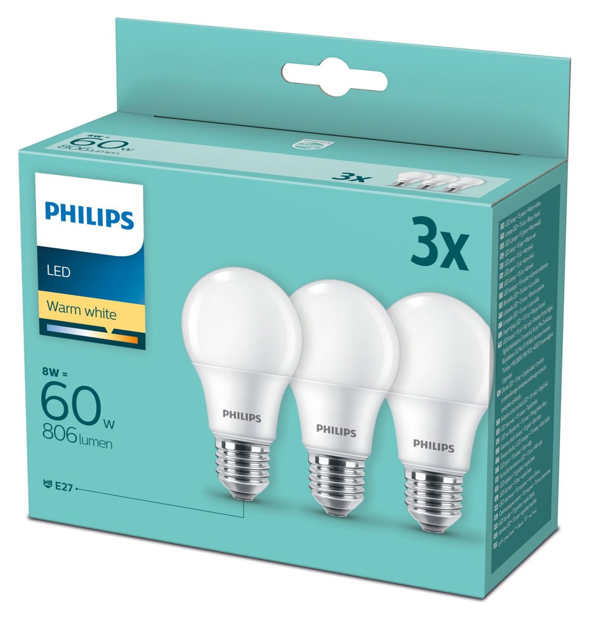 8718699775490 LED Lampe Tropfen E27 EEK: F 806 lm Warmweiß (2700K) entspricht 60 W 