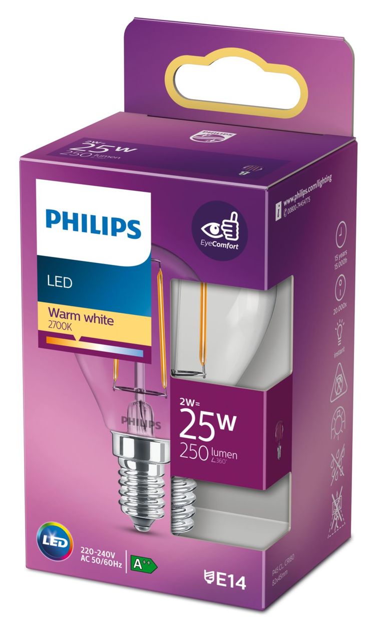 8718699777555 LED Lampe Lüsterkolben E14 EEK: E 250 lm Warmweiß (2700K) entspricht 25 W 