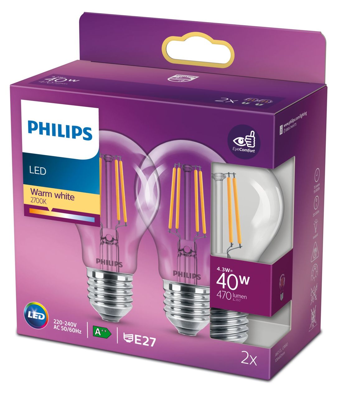 8718699777593 LED Lampe Tropfen E27 EEK: F 470 lm Warmweiß (2700K) entspricht 40 W 
