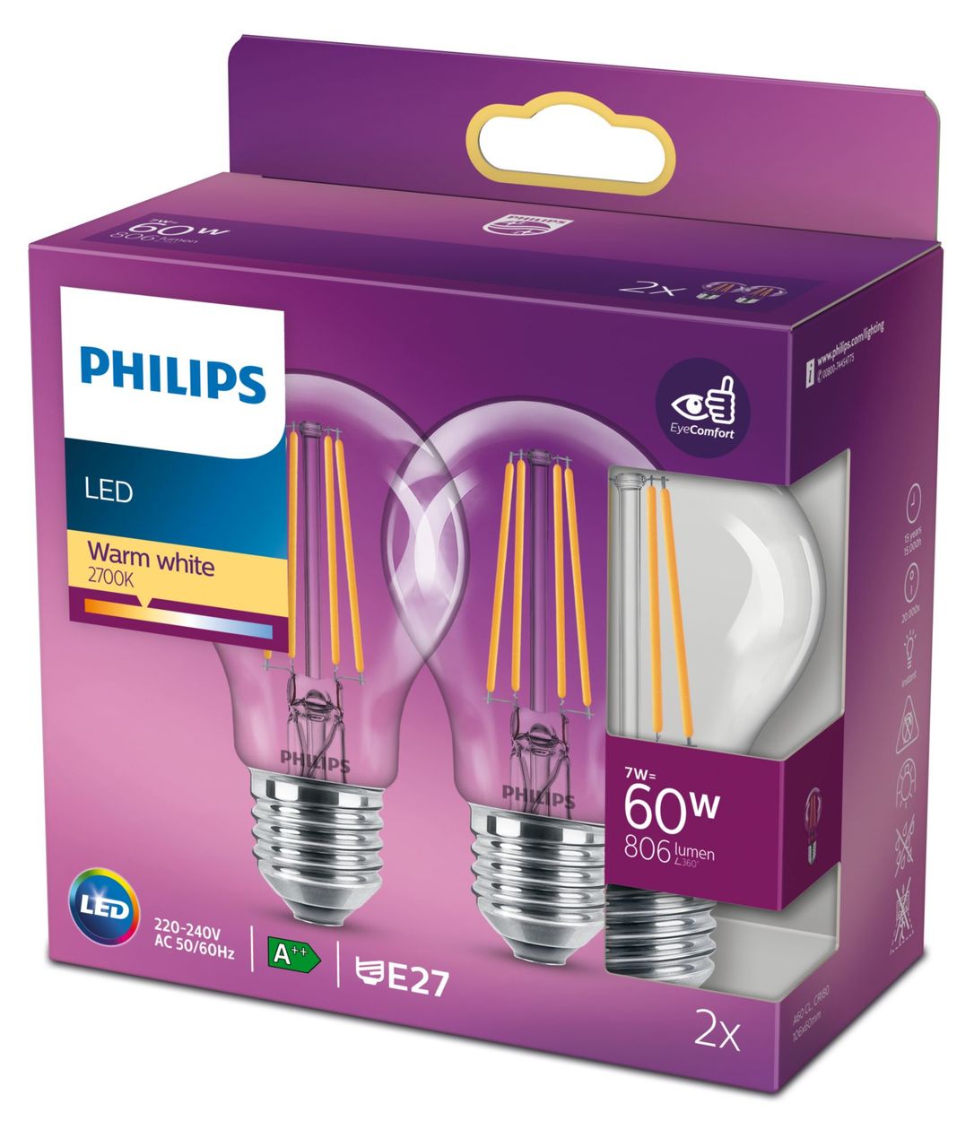 8718699777739 LED Lampe Tropfen E27 EEK: E 806 lm Warmweiß (2700K) entspricht 60 W 
