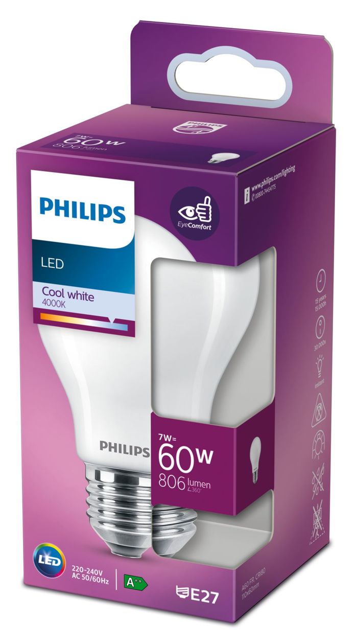 8718699782016 LED Lampe Tropfen E27 EEK: E 806 lm Neutralweiß (4000K) entspricht 60 W 