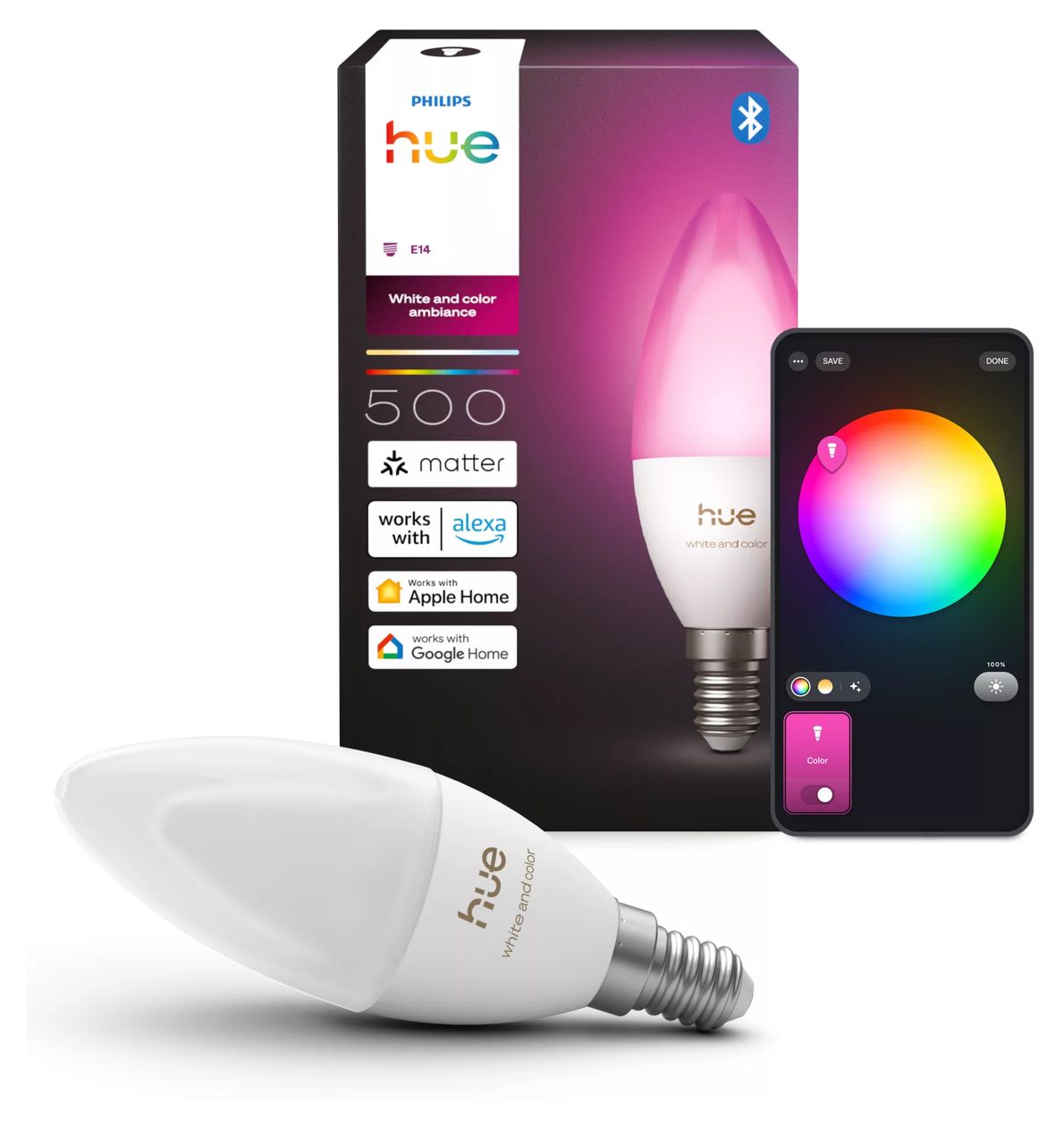 B39 Kerze – Smarte E14 LED-Lampe 