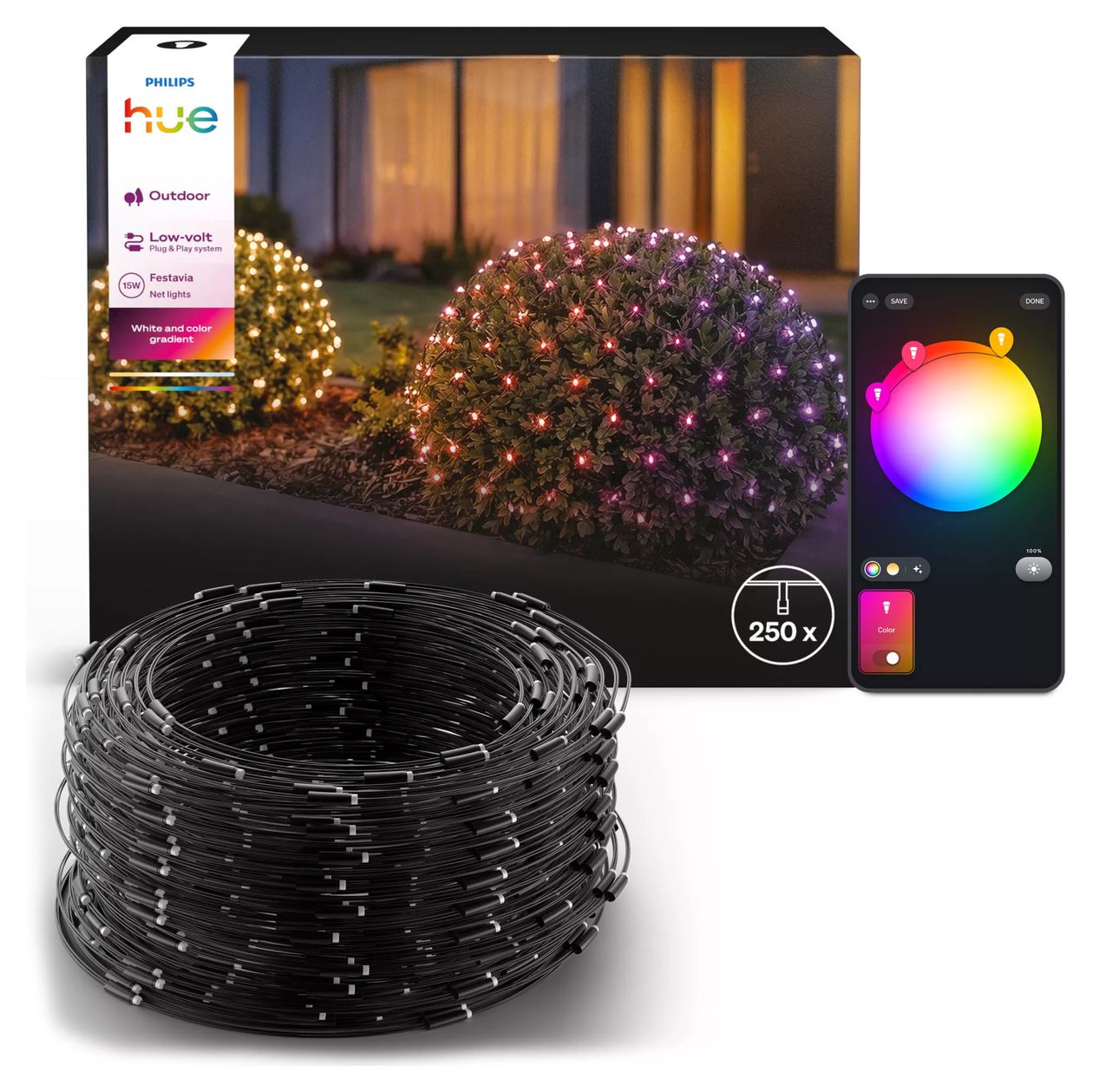 Festavia Netzlichterkette – 1 m x 3,5 m, 250 LEDs 
