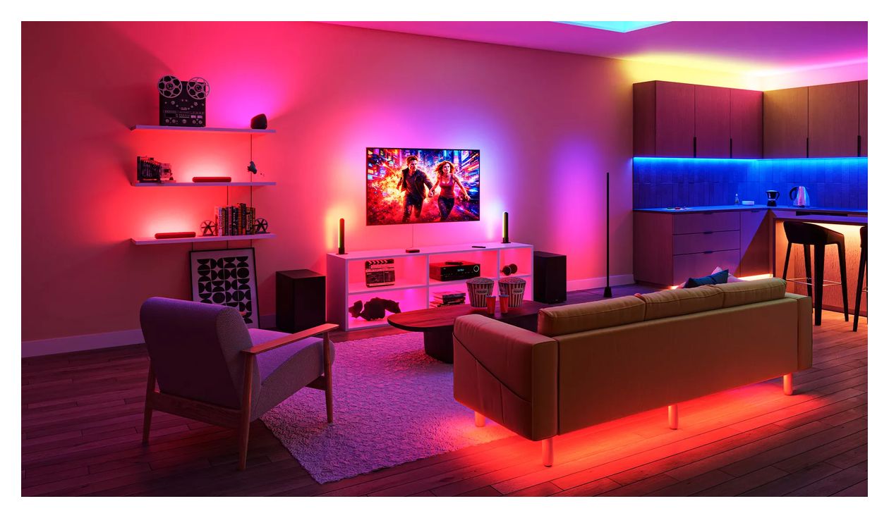 HDMI 2 Sync Box 8K mit Hintergrundbeleuchtung f. TV von 75"–85" 