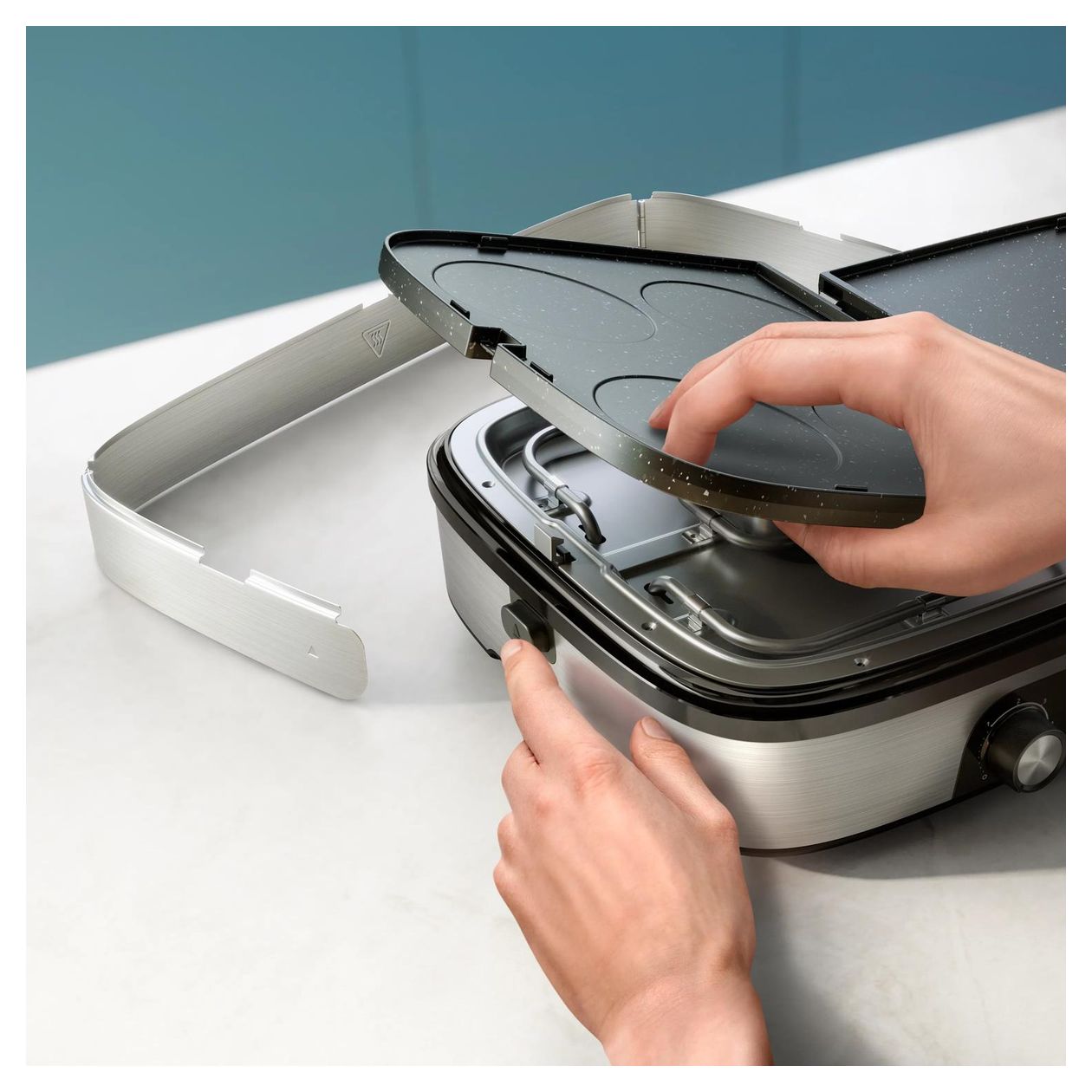 HD6222/90 Tischgrill 2 Zone(n) 2400 W  (Schwarz, Edelstahl) 