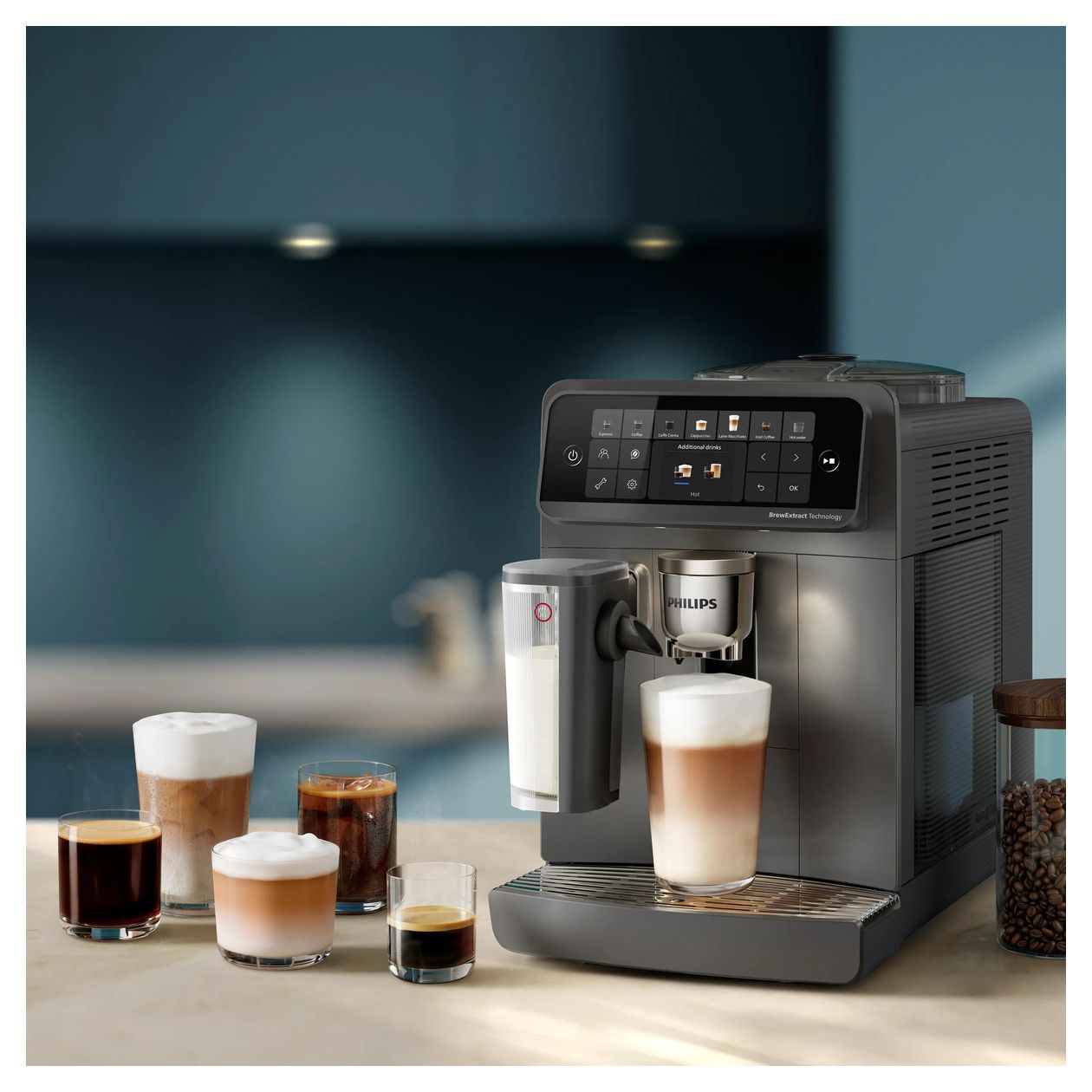 Series 6000 EP6551/91 LatteGo Pro Aromis Kaffeevollautomat 15 bar 1,9 l 275 g (Cashmere Grey) 