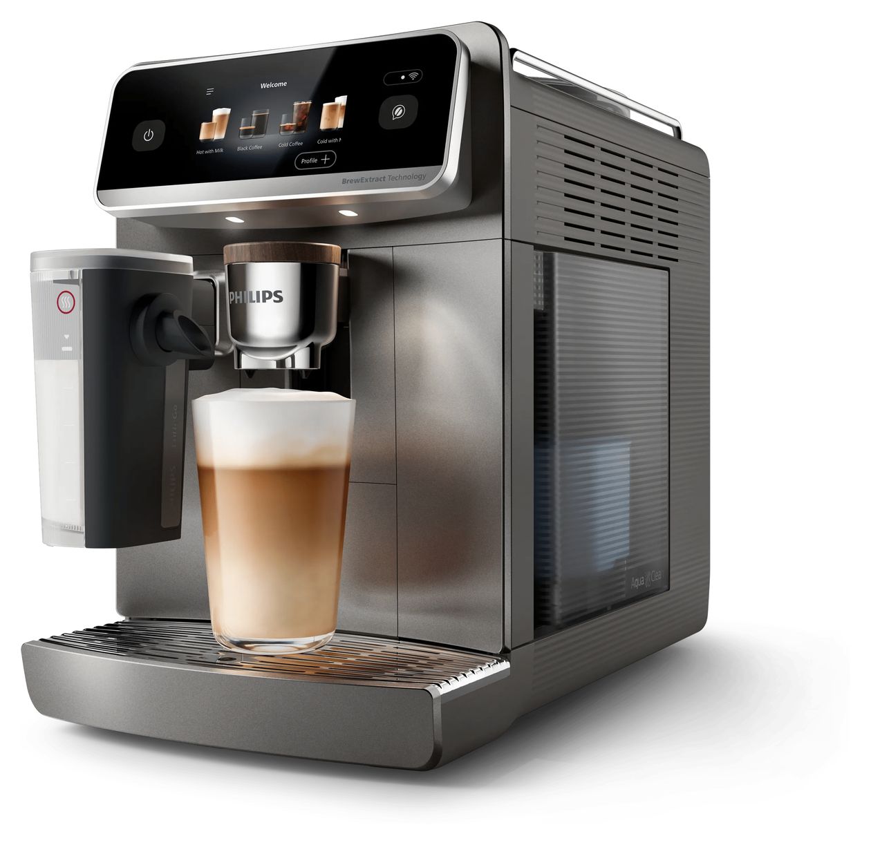 Series 8000 EP8757/92 LatteGo Pro Aromis Kaffeevollautomat 15 bar 1,9 l 275 g  (Grau) 