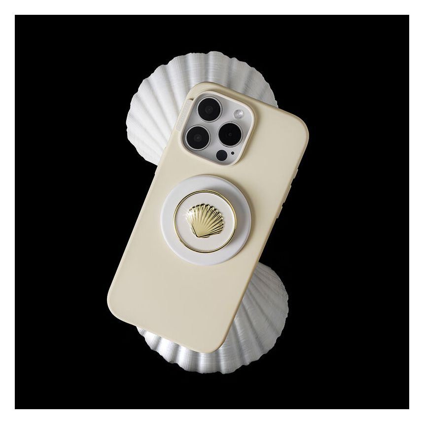 PopGrip MagSafe Venus White Enamel Fingerring für Apple iPhone 12+  (Gold, Weiß) 