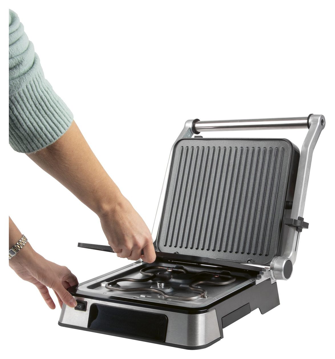 PC-KG1346 Kontaktgrill 2 Zone(n) 2000 W mit 290 x 260 mm Fläche  (Edelstahl, Schwarz) 