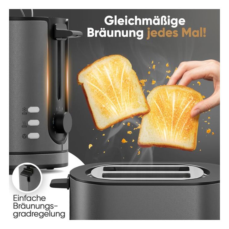 PC-TA1291 Toaster 950 W 2 Scheibe(n)  (Anthrazit) 