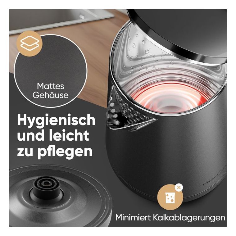 PC-WK1290 1,5 l Wasserkocher 2200 W  (Anthrazit) 