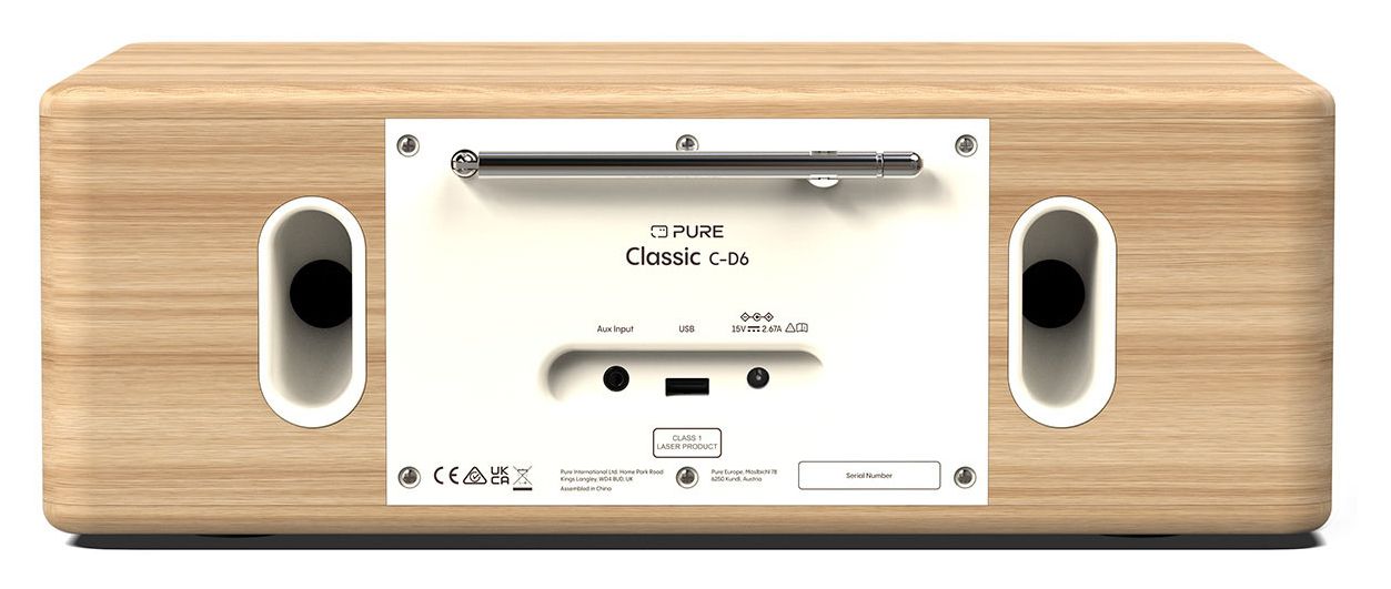 Classic C-D6 Bluetooth DAB, DAB+, FM Radio Tragbar  (Eiche, Weiß) 
