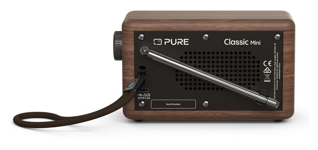 Classic Mini Bluetooth DAB+, FM Radio Tragbar  (Cremefarben, Holz) 