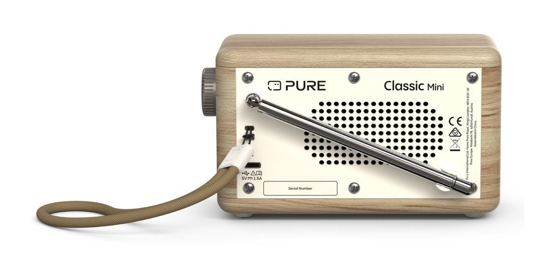 DAB+ Radio Classic Mini Bluetooth DAB+, FM Radio Tragbar  (Cremefarben, Holz) 