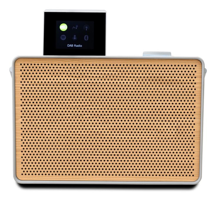 Evoke Play Wood Edition Bluetooth DAB, DAB+, FM Radio Tragbar  (Braun, Weiß) 