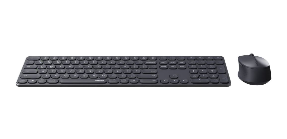 9810M Büro Tastatur RF Wireless + Bluetooth 2.4 GHz  (Dunkles Grau) 