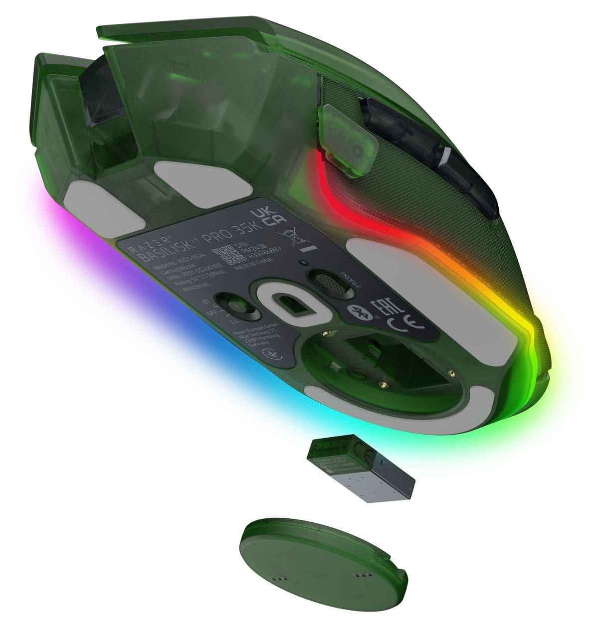 Basilisk V3 Pro 35000 DPI Gaming Maus Optisch  (Grün) 
