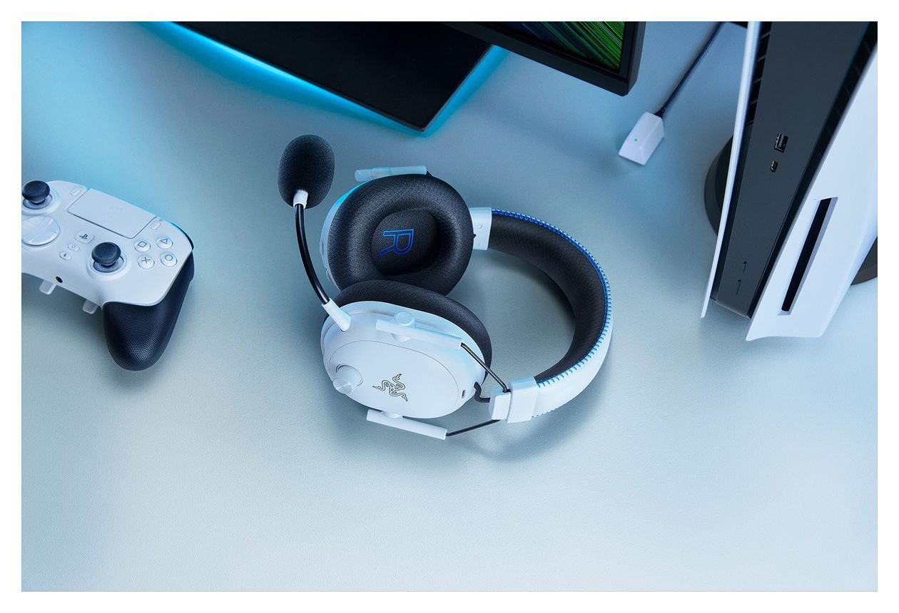 BlackShark V3 Pro PlayStation Over Ear Bluetooth Kopfhörer kabelgebunden&kabellos 48 h Laufzeit USB Typ-A  (Weiß) 
