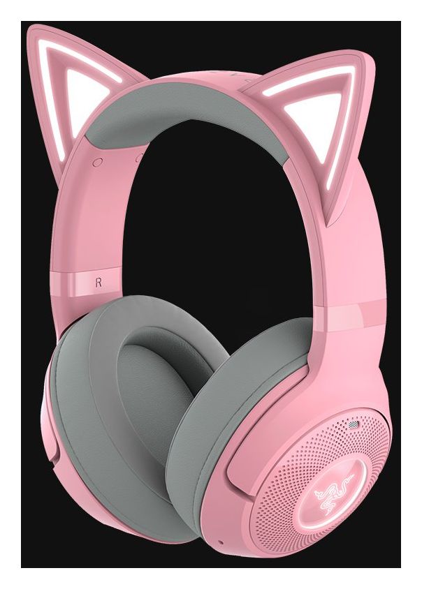 Kraken Kitty V2 Over Ear Bluetooth Kopfhörer kabellos 40 h Laufzeit  (Pink) 