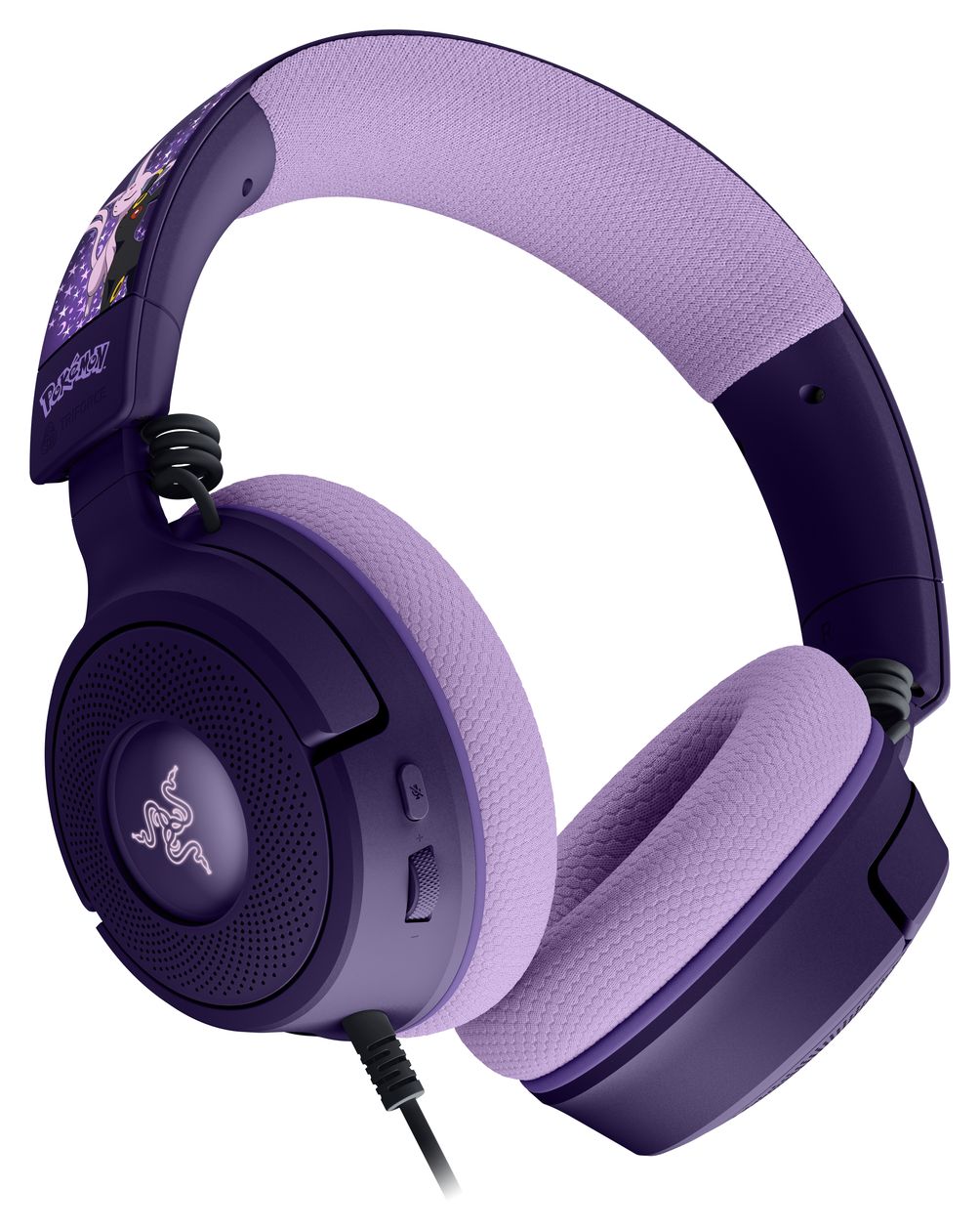 Kraken V4X Espeon & Umbreon Edition Ohraufliegender Kopfhörer kabelgebunden USB Type-C / USB Type-A  (Violett, Schwarz) 