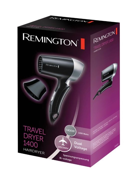 D2400 Reise- Haartrockner 1400 W  (Schwarz, Silber) 