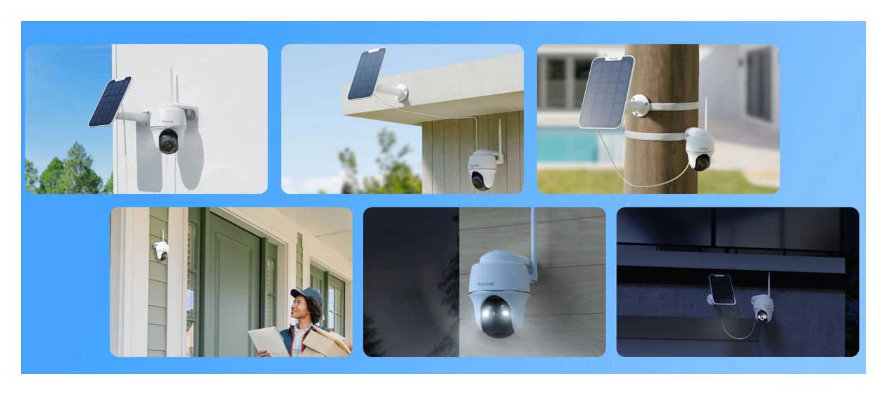 B430 Solar IP-Sicherheitskamera Innen & Außen Nachtsicht  (Weiß) 