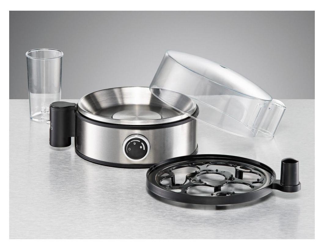 ER400 Eierkocher für 7 Eier (Schwarz, Edelstahl, Transparent) 